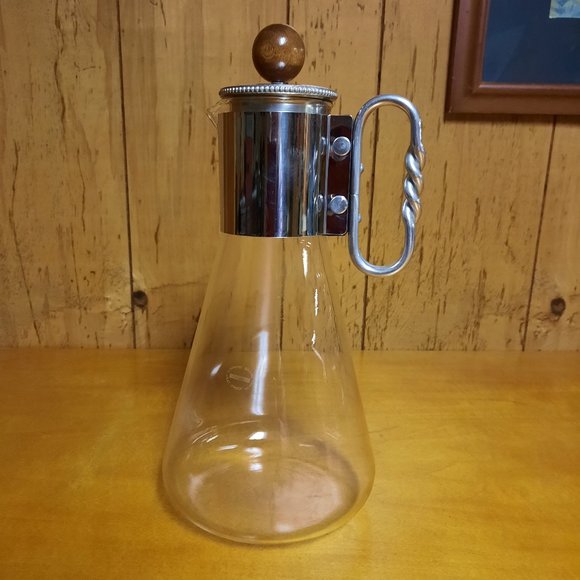 Source Unknown Dining Vintage Glass Coffee Pot With Original Lid